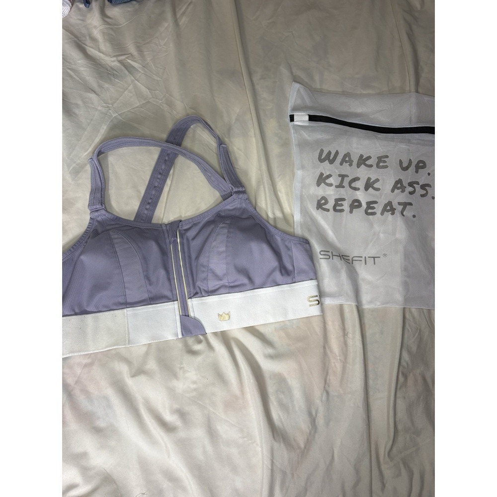 Shefit Ultimate Sports Bra Medium Front Zip High Impact Hook & Loop w Wash Bag